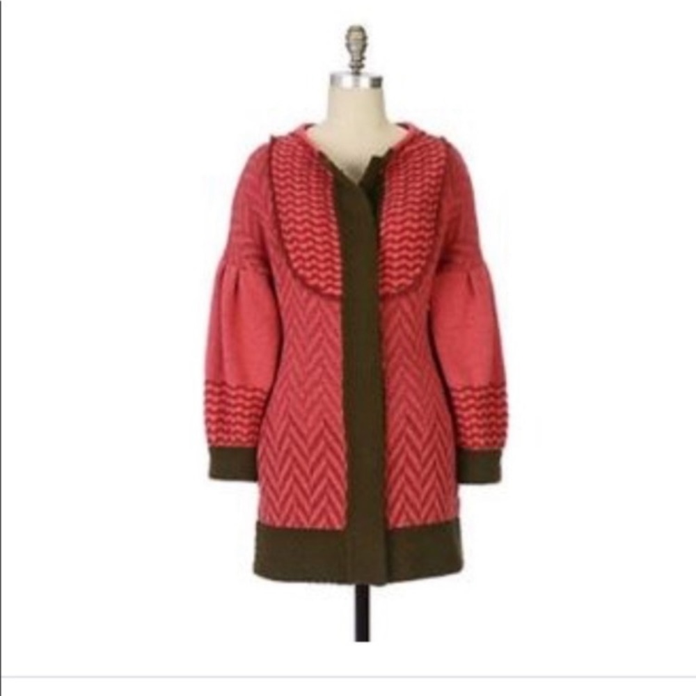 Anthropologie Lia Molly Harvest Sun Striped Sweater Coat Women’s Sz‎ Small